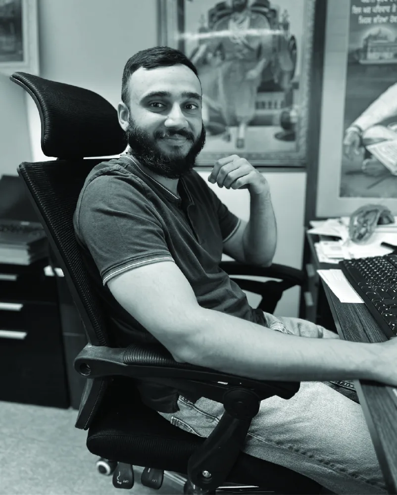 Team member at an office workstation